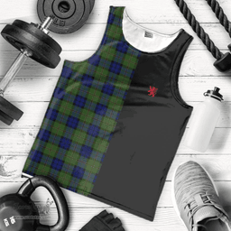 Scottish Dundas Modern Clan Tartan Men Tank Top - Lion Rampant Style Scottish Plaid Tartan Plaid