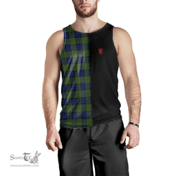 Scottish Dundas Modern Clan Tartan Men Tank Top - Lion Rampant Style Scottish Plaid Tartan Plaid