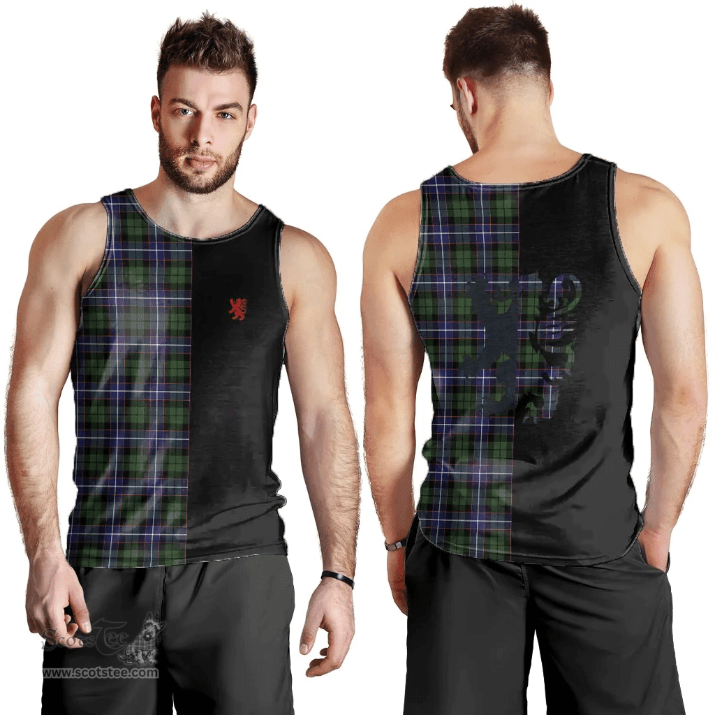 Scottish Galbraith Modern Clan Tartan Men Tank Top - Lion Rampant Style Scottish Plaid Tartan Plaid