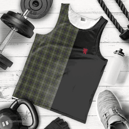 Scottish Davidson Tulloch Dress Clan Tartan Men Tank Top - Lion Rampant Style Scottish Plaid Tartan Plaid