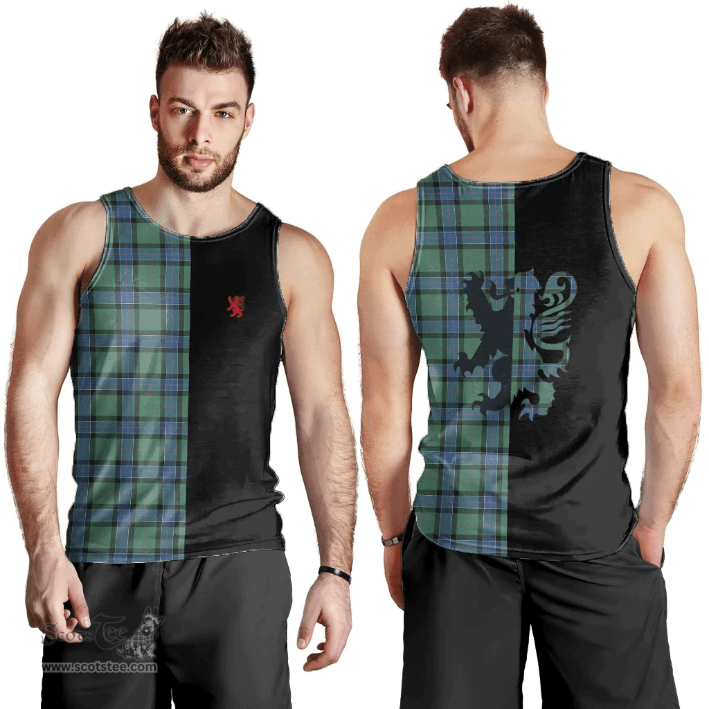 Scottish Sinclair Hunting Ancient Clan Tartan Men Tank Top - Lion Rampant Style Scottish Plaid Tartan Plaid