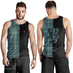 Scottish Sinclair Hunting Ancient Clan Tartan Men Tank Top - Lion Rampant Style Scottish Plaid Tartan Plaid