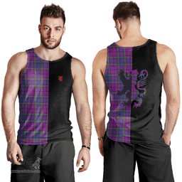 Scottish Wardlaw Modern Clan Tartan Men Tank Top - Lion Rampant Style Scottish Plaid Tartan Plaid