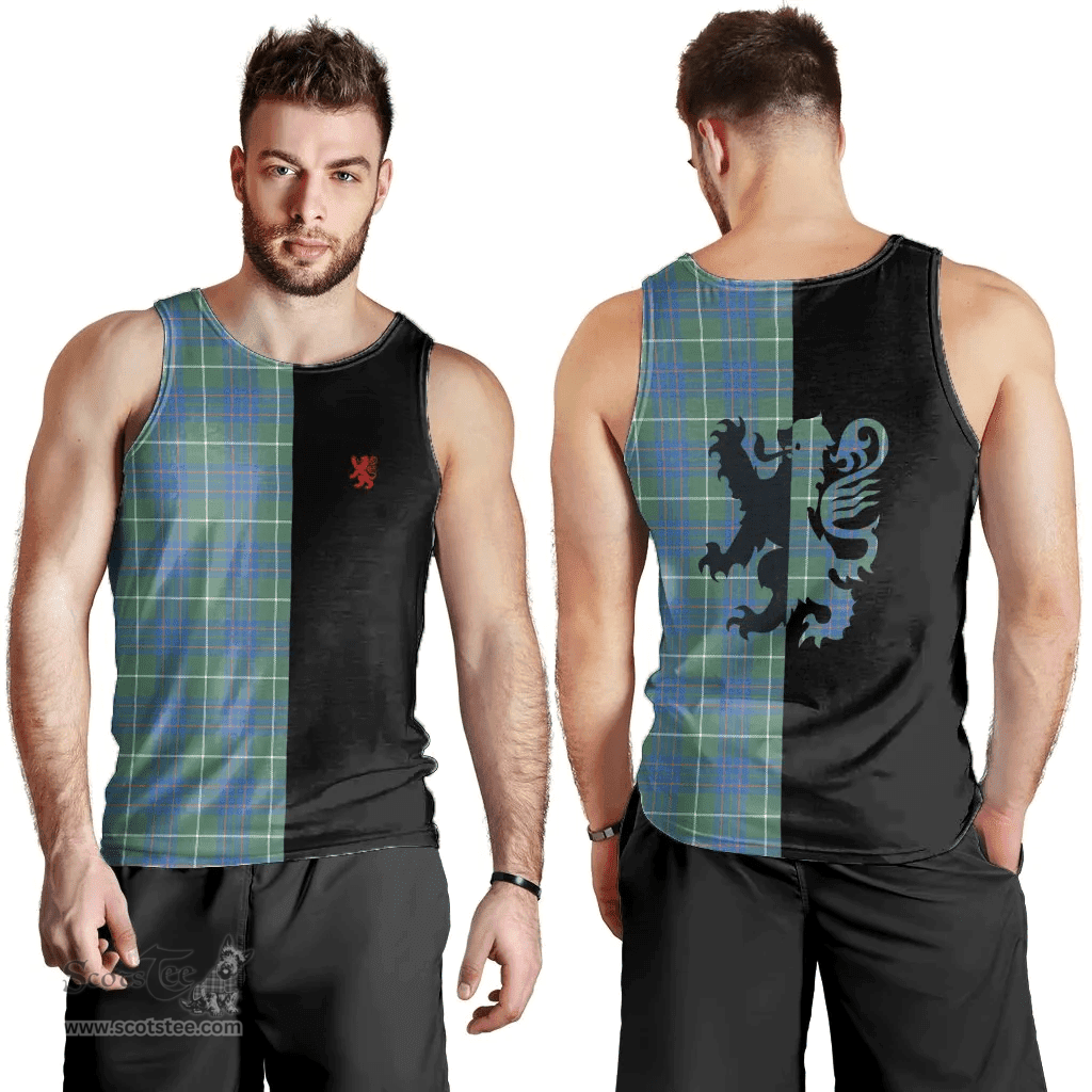 Scottish MacIntyre Hunting Ancient Clan Tartan Men Tank Top - Lion Rampant Style Scottish Plaid Tartan Plaid