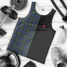 Scottish Sinclair Hunting Modern Clan Tartan Men Tank Top - Lion Rampant Style Scottish Plaid Tartan Plaid