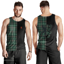 Scottish Ross Hunting Modern Clan Tartan Men Tank Top - Lion Rampant Style Scottish Plaid Tartan Plaid