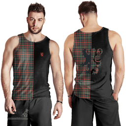 Scottish MacKintosh Hunting Modern Clan Tartan Men Tank Top - Lion Rampant Style Scottish Plaid Tartan Plaid