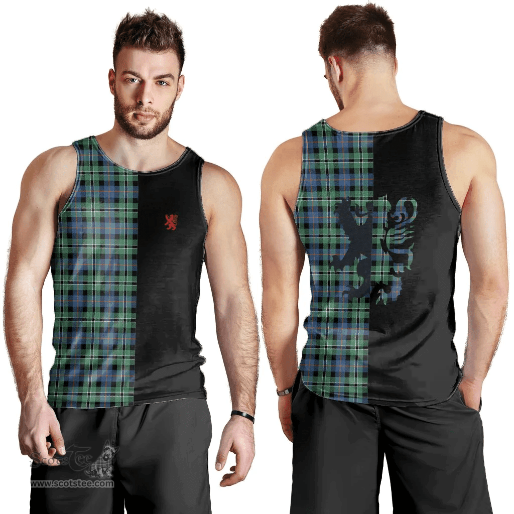Scottish Rose Hunting Ancient Clan Tartan Men Tank Top - Lion Rampant Style Scottish Plaid Tartan Plaid