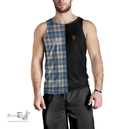 Scottish Napier Modern Clan Tartan Men Tank Top - Lion Rampant Style Scottish Plaid Tartan Plaid