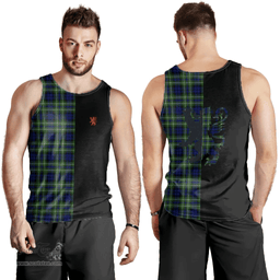 Scottish MacNeil of Colonsay Modern Clan Tartan Men Tank Top - Lion Rampant Style Scottish Plaid Tartan Plaid