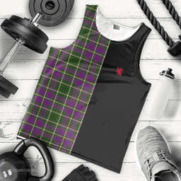 Scottish Taylor Clan Tartan Men Tank Top - Lion Rampant Style Scottish Plaid Tartan Plaid