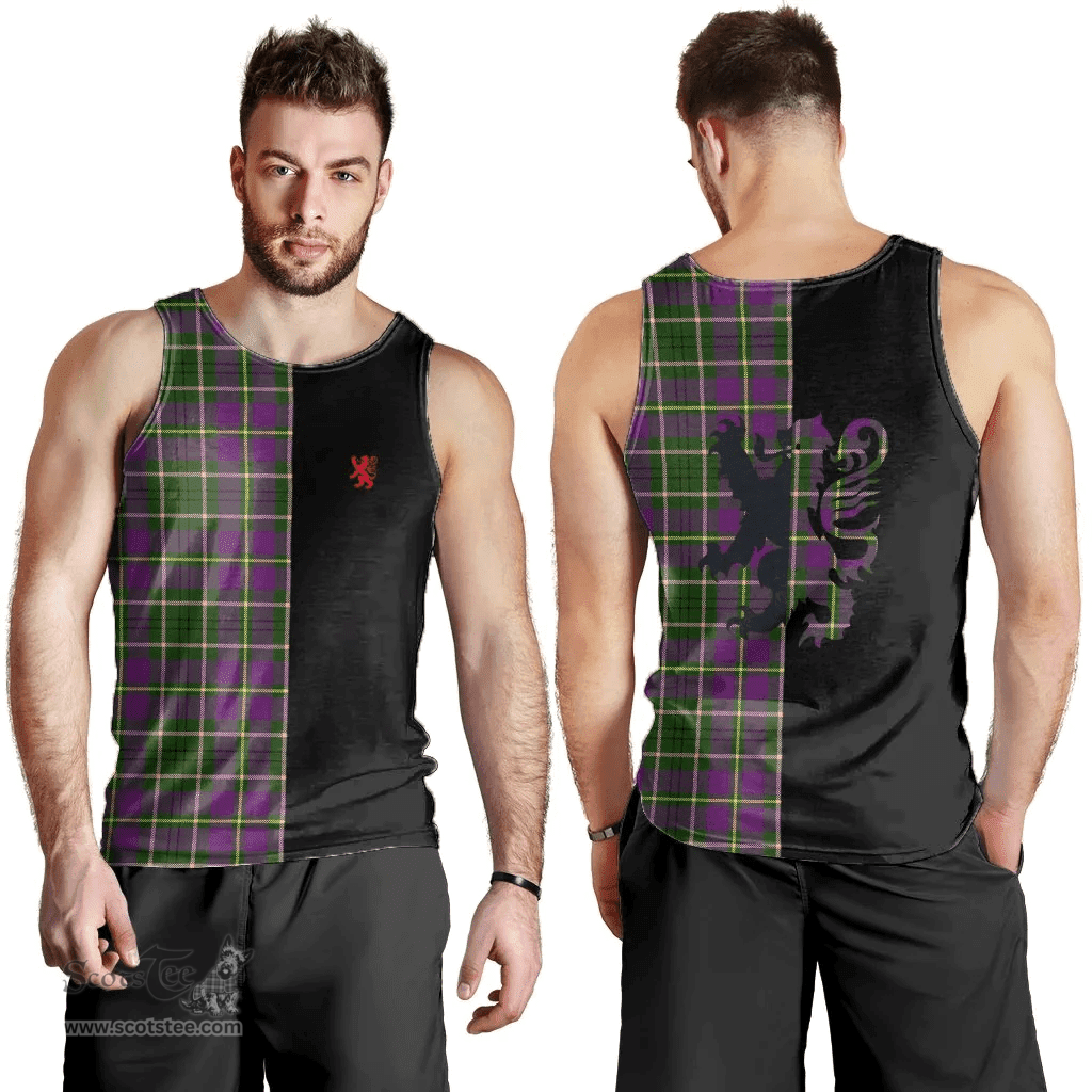 Scottish Taylor Clan Tartan Men Tank Top - Lion Rampant Style Scottish Plaid Tartan Plaid