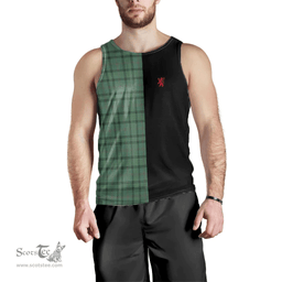 Scottish Ross Hunting Ancient Clan Tartan Men Tank Top - Lion Rampant Style Scottish Plaid Tartan Plaid