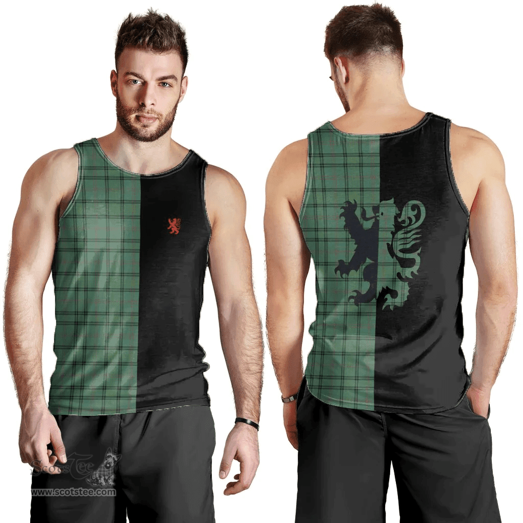 Scottish Ross Hunting Ancient Clan Tartan Men Tank Top - Lion Rampant Style Scottish Plaid Tartan Plaid