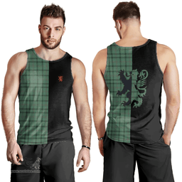 Scottish Ross Hunting Ancient Clan Tartan Men Tank Top - Lion Rampant Style Scottish Plaid Tartan Plaid