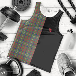 Scottish Shaw Green Modern Clan Tartan Men Tank Top - Lion Rampant Style Scottish Plaid Tartan Plaid
