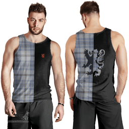 Scottish Tweedie Clan Tartan Men Tank Top - Lion Rampant Style Scottish Plaid Tartan Plaid