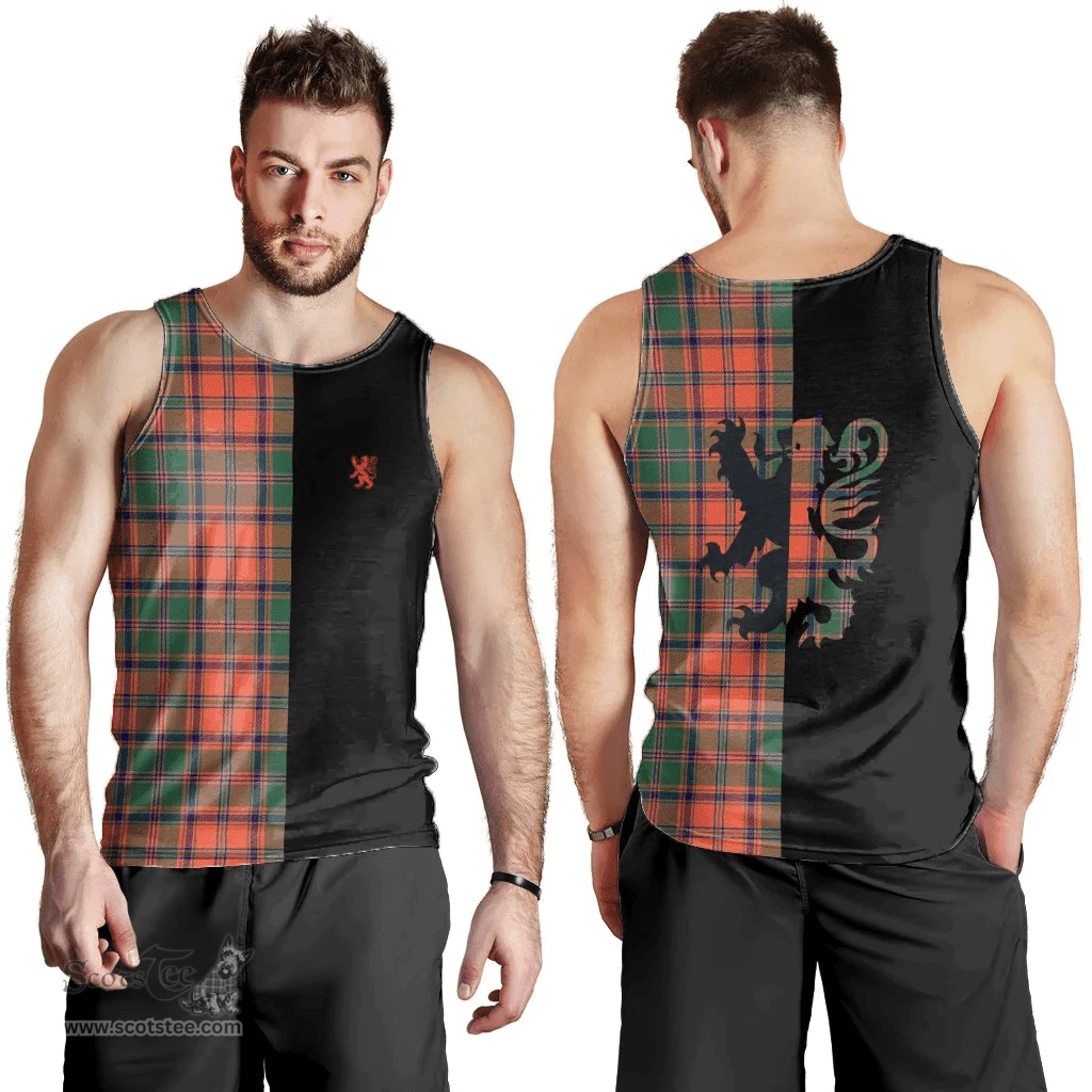 Scottish Stewart of Appin Ancient Clan Tartan Men Tank Top - Lion Rampant Style Scottish Plaid Tartan Plaid