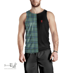 Scottish MacNeil of Colonsay Ancient Clan Tartan Men Tank Top - Lion Rampant Style Scottish Plaid Tartan Plaid