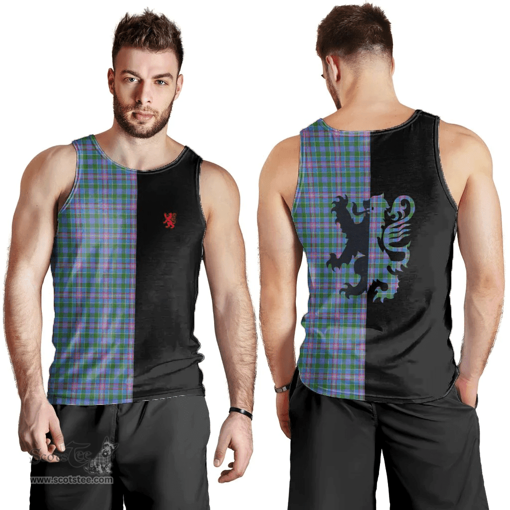 Scottish Pitcairn Hunting Clan Tartan Men Tank Top - Lion Rampant Style Scottish Plaid Tartan Plaid