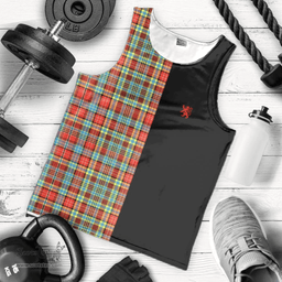 Scottish Ogilvie Clan Tartan Men Tank Top - Lion Rampant Style Scottish Plaid Tartan Plaid