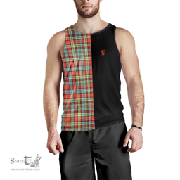 Scottish Ogilvie Clan Tartan Men Tank Top - Lion Rampant Style Scottish Plaid Tartan Plaid