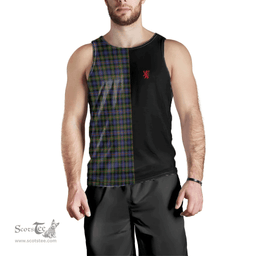 Scottish Murray of Atholl Modern Clan Tartan Men Tank Top - Lion Rampant Style Scottish Plaid Tartan Plaid