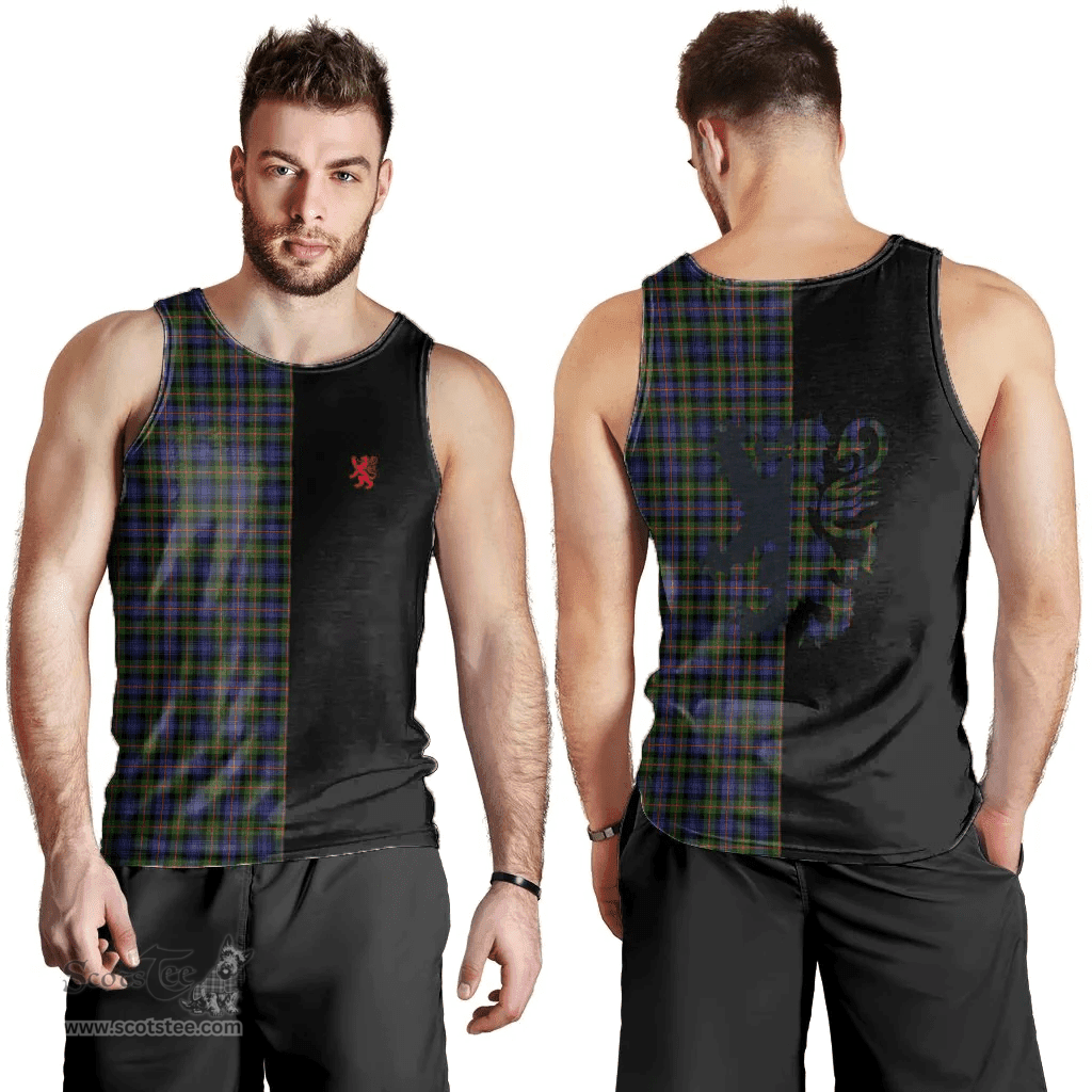 Scottish Murray of Atholl Modern Clan Tartan Men Tank Top - Lion Rampant Style Scottish Plaid Tartan Plaid