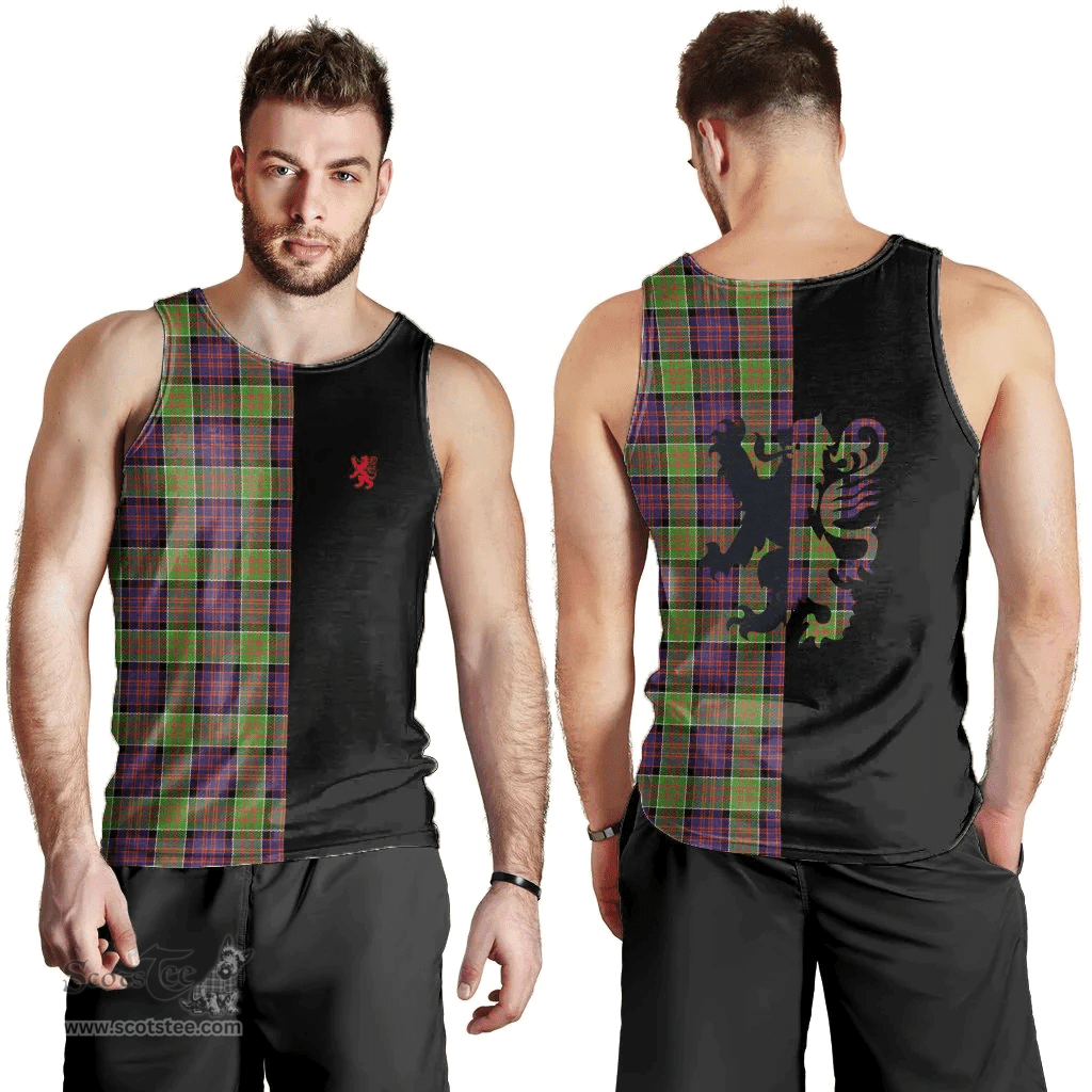 Scottish MacDonald of Clanranald Clan Tartan Men Tank Top - Lion Rampant Style Scottish Plaid Tartan Plaid