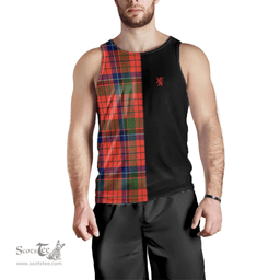 Scottish MacNicol of Scorrybreac Clan Tartan Men Tank Top - Lion Rampant Style Scottish Plaid Tartan Plaid