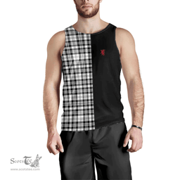 Scottish Scott Black White Modern Clan Tartan Men Tank Top - Lion Rampant Style Scottish Plaid Tartan Plaid