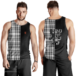 Scottish Scott Black White Modern Clan Tartan Men Tank Top - Lion Rampant Style Scottish Plaid Tartan Plaid