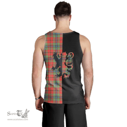 Scottish MacLean of Duart Modern Clan Tartan Men Tank Top - Lion Rampant Style Scottish Plaid Tartan Plaid