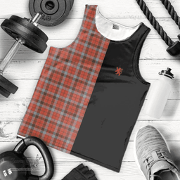 Scottish Robertson Weathered Clan Tartan Men Tank Top - Lion Rampant Style Scottish Plaid Tartan Plaid