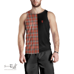 Scottish Robertson Weathered Clan Tartan Men Tank Top - Lion Rampant Style Scottish Plaid Tartan Plaid