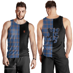 Scottish MacLaine of Loch Buie Hunting Ancient Clan Tartan Men Tank Top - Lion Rampant Style Scottish Plaid Tartan Plaid