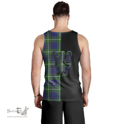 Scottish MacIntyre Hunting Modern Clan Tartan Men Tank Top - Lion Rampant Style Scottish Plaid Tartan Plaid