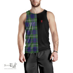 Scottish MacIntyre Hunting Modern Clan Tartan Men Tank Top - Lion Rampant Style Scottish Plaid Tartan Plaid