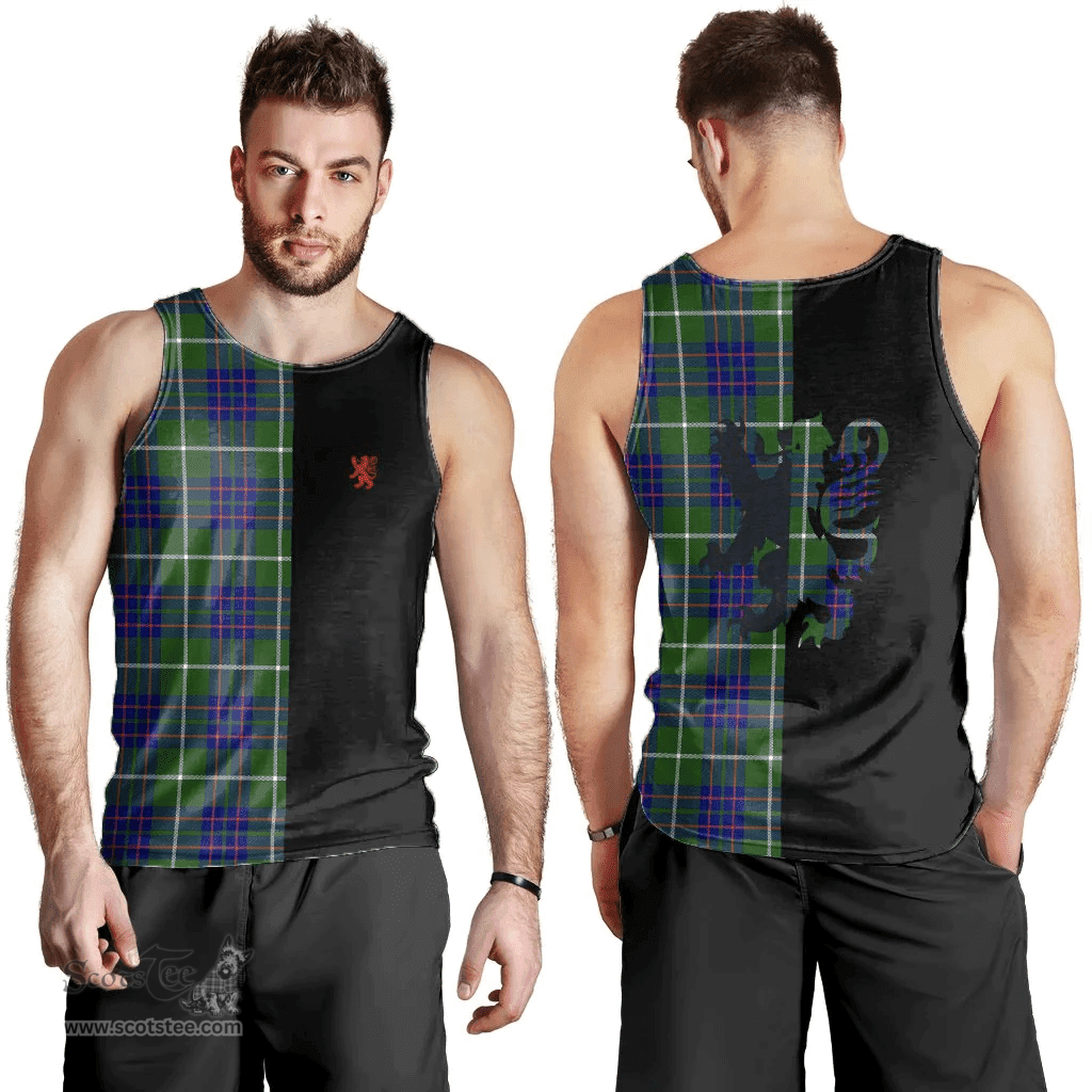 Scottish MacIntyre Hunting Modern Clan Tartan Men Tank Top - Lion Rampant Style Scottish Plaid Tartan Plaid