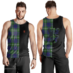 Scottish MacIntyre Hunting Modern Clan Tartan Men Tank Top - Lion Rampant Style Scottish Plaid Tartan Plaid