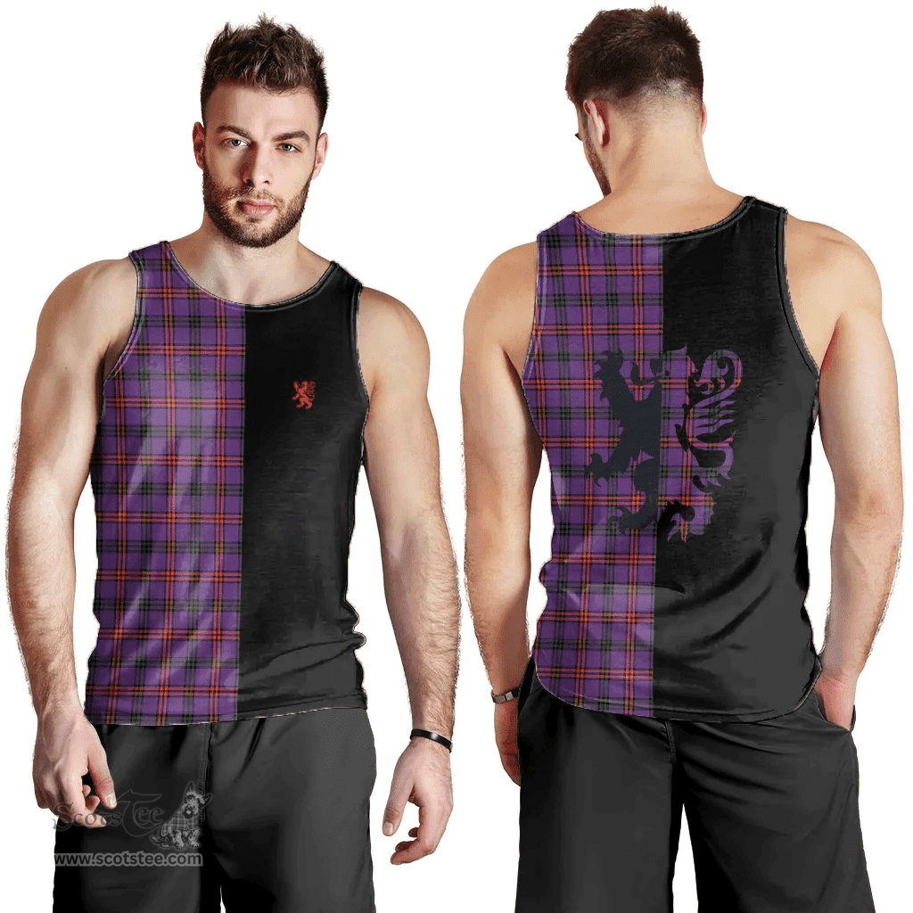 Scottish Montgomery Modern Clan Tartan Men Tank Top - Lion Rampant Style Scottish Plaid Tartan Plaid