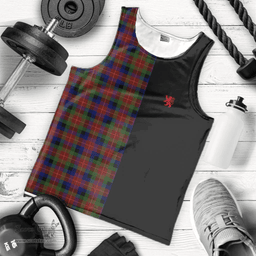 Scottish Tennant Clan Tartan Men Tank Top - Lion Rampant Style Scottish Plaid Tartan Plaid