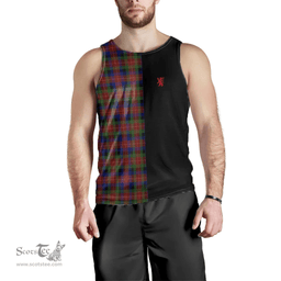 Scottish Tennant Clan Tartan Men Tank Top - Lion Rampant Style Scottish Plaid Tartan Plaid