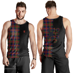 Scottish Tennant Clan Tartan Men Tank Top - Lion Rampant Style Scottish Plaid Tartan Plaid