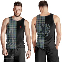 Scottish MacDonnell of Glengarry Ancient Clan Tartan Men Tank Top - Lion Rampant Style Scottish Plaid Tartan Plaid