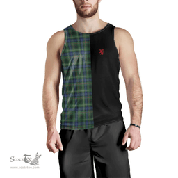 Scottish Stewart Hunting Modern Clan Tartan Men Tank Top - Lion Rampant Style Scottish Plaid Tartan Plaid