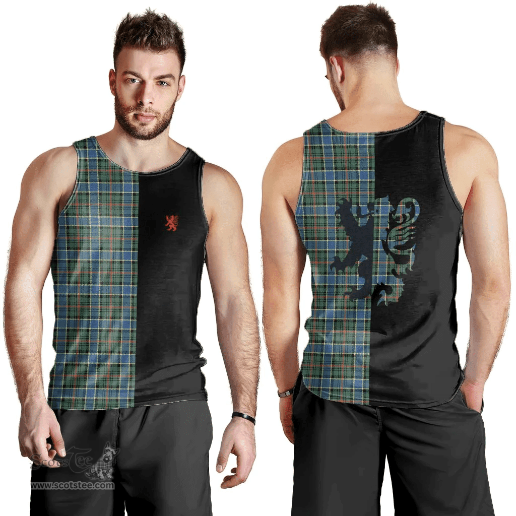 Scottish Ogilvie Hunting Ancient Clan Tartan Men Tank Top - Lion Rampant Style Scottish Plaid Tartan Plaid