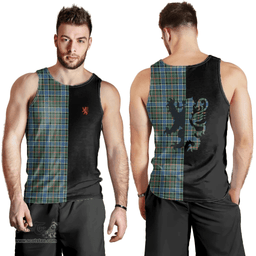 Scottish Ogilvie Hunting Ancient Clan Tartan Men Tank Top - Lion Rampant Style Scottish Plaid Tartan Plaid
