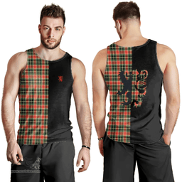 Scottish MacLachlan Hunting Modern Clan Tartan Men Tank Top - Lion Rampant Style Scottish Plaid Tartan Plaid
