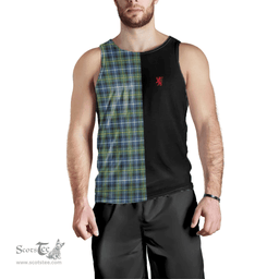 Scottish MacNeil of Barra Ancient Clan Tartan Men Tank Top - Lion Rampant Style Scottish Plaid Tartan Plaid